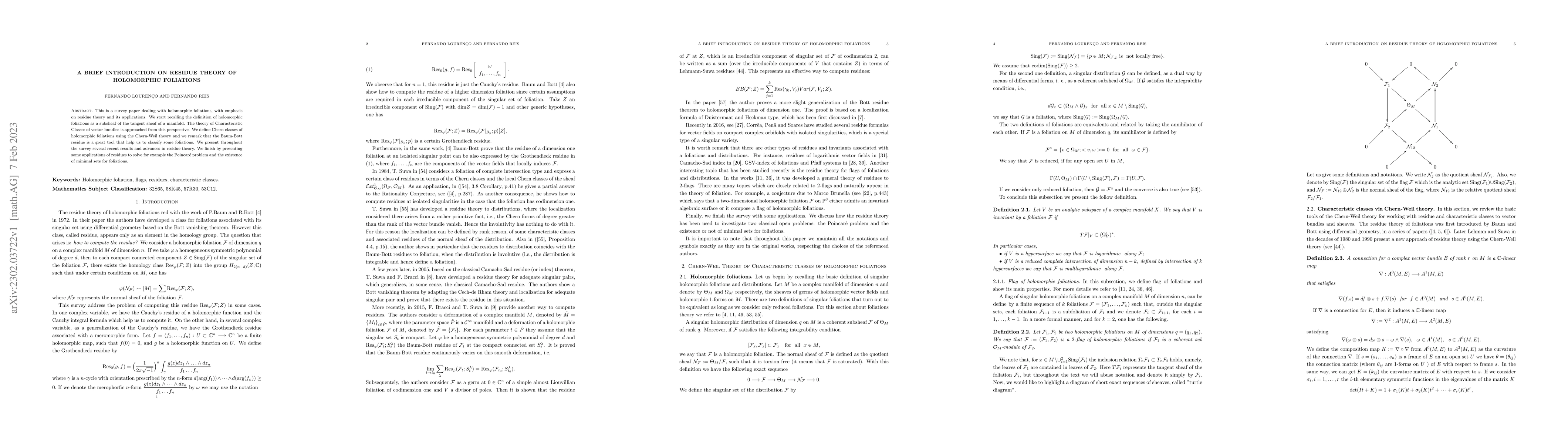 Thumbnail for A brief introduction on residue theory of holomorphic foliations