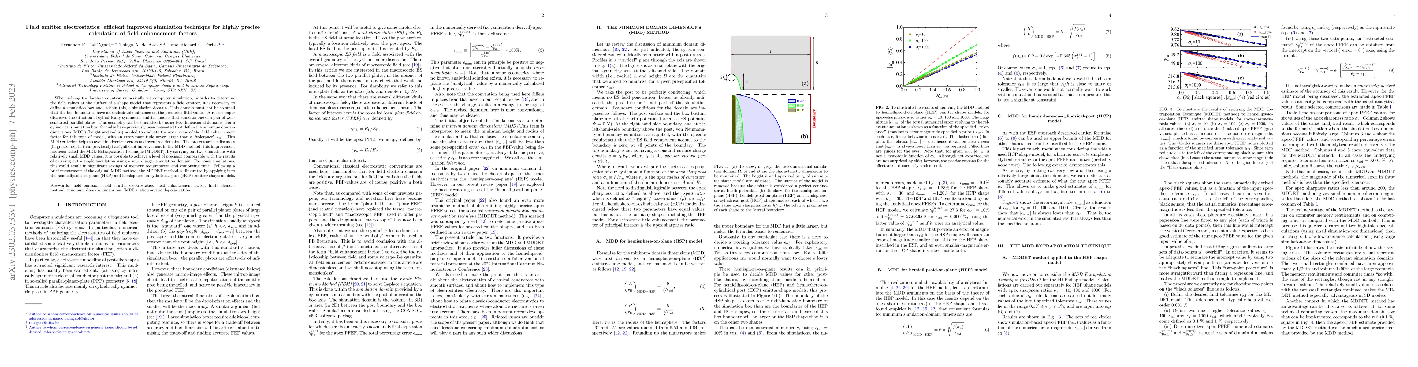 Thumbnail for Field emitter electrostatics: efficient improved simulation technique
  for highly precise calculation of field enhancement factors