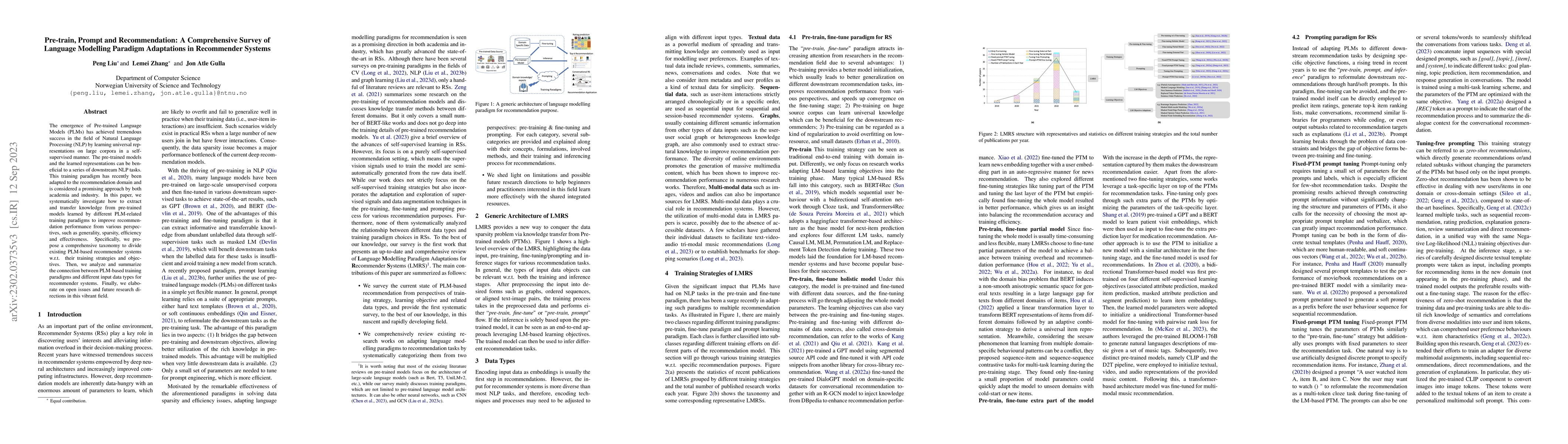 Thumbnail for Pre-train, Prompt and Recommendation: A Comprehensive Survey of Language
  Modelling Paradigm Adaptations in Recommender Systems