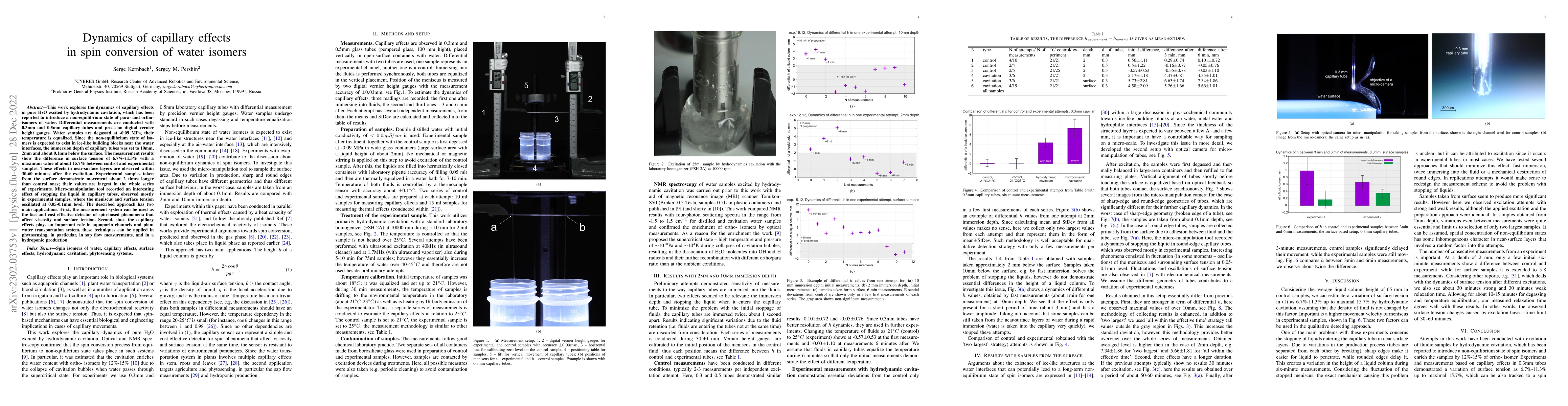 Thumbnail for Dynamics of capillary effects in spin conversion of water isomers