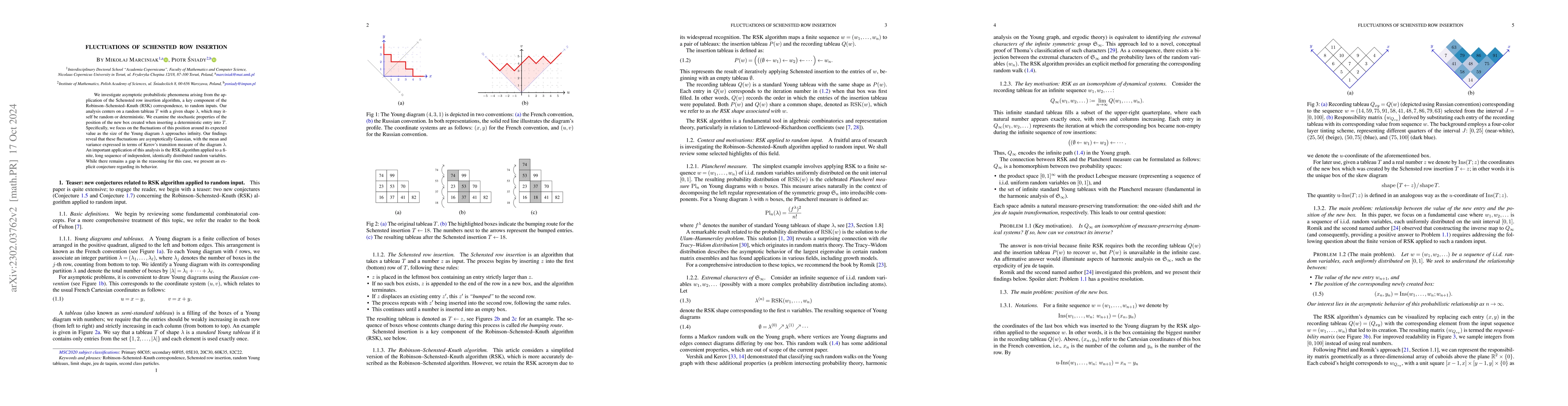 Thumbnail for Fluctuations of Schensted row insertion
