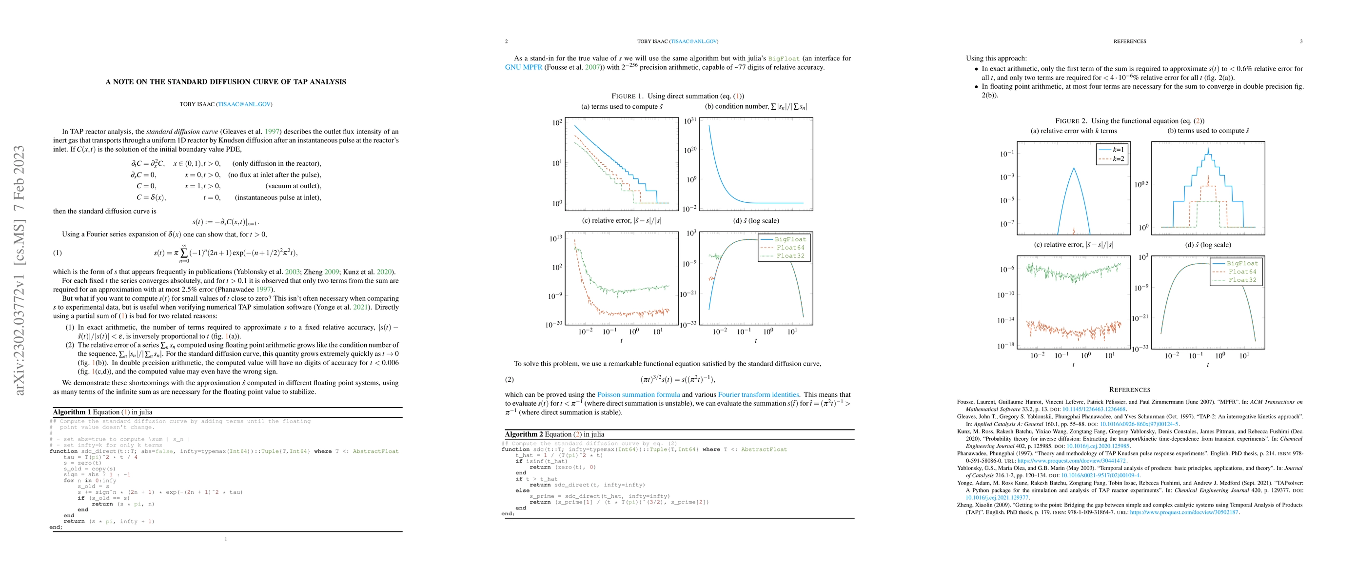 Thumbnail for A note on the standard diffusion curve of TAP analysis