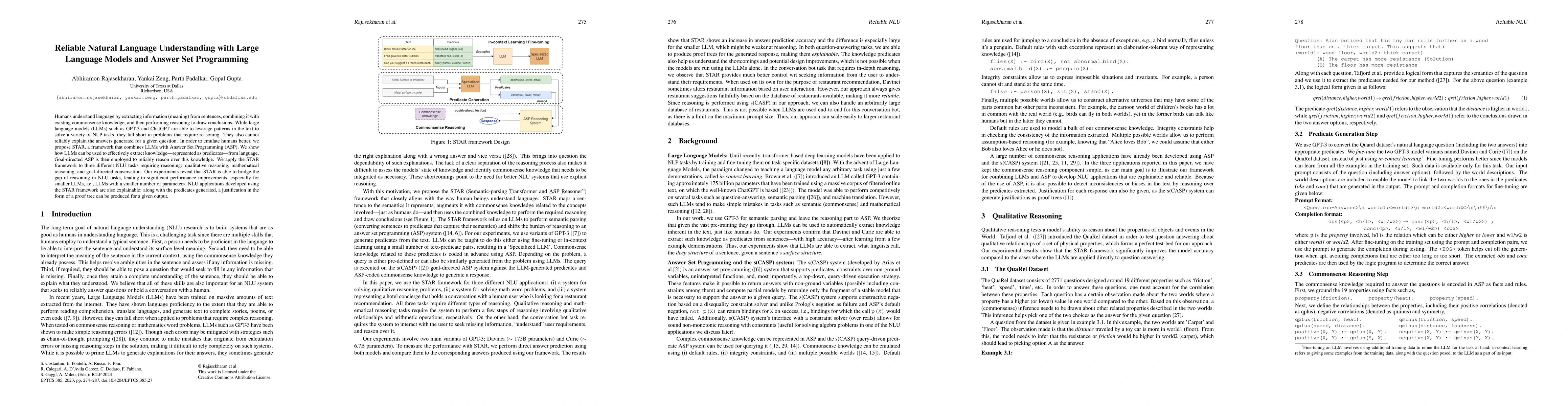 Thumbnail for Reliable Natural Language Understanding with Large Language Models and
  Answer Set Programming