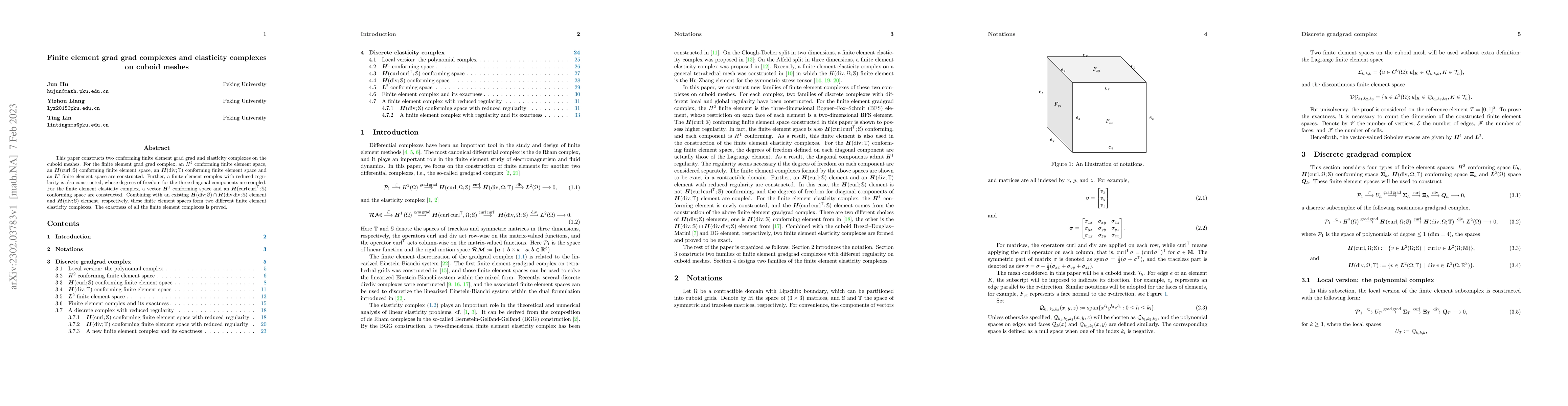 Thumbnail for Finite element grad grad complexes and elasticity complexes on cuboid
  meshes