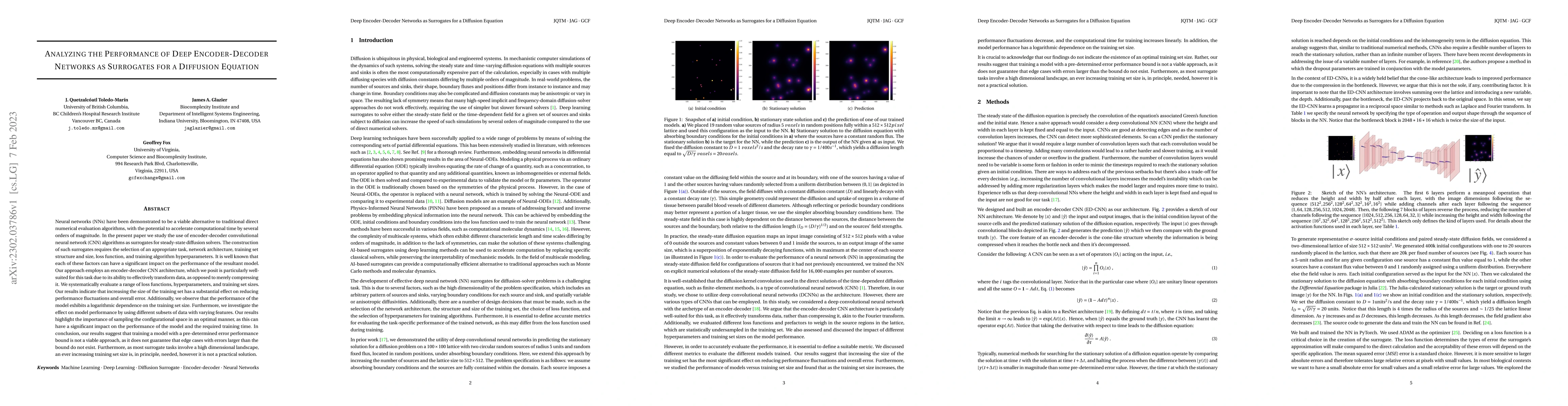 Thumbnail for Analyzing the Performance of Deep Encoder-Decoder Networks as Surrogates
  for a Diffusion Equation
