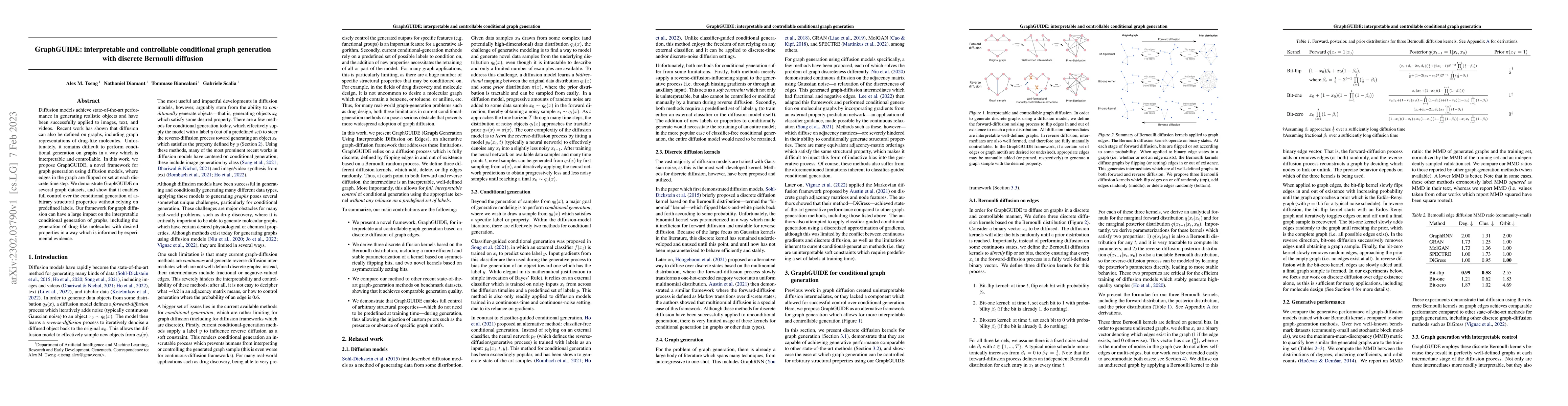 Thumbnail for GraphGUIDE: interpretable and controllable conditional graph generation
  with discrete Bernoulli diffusion