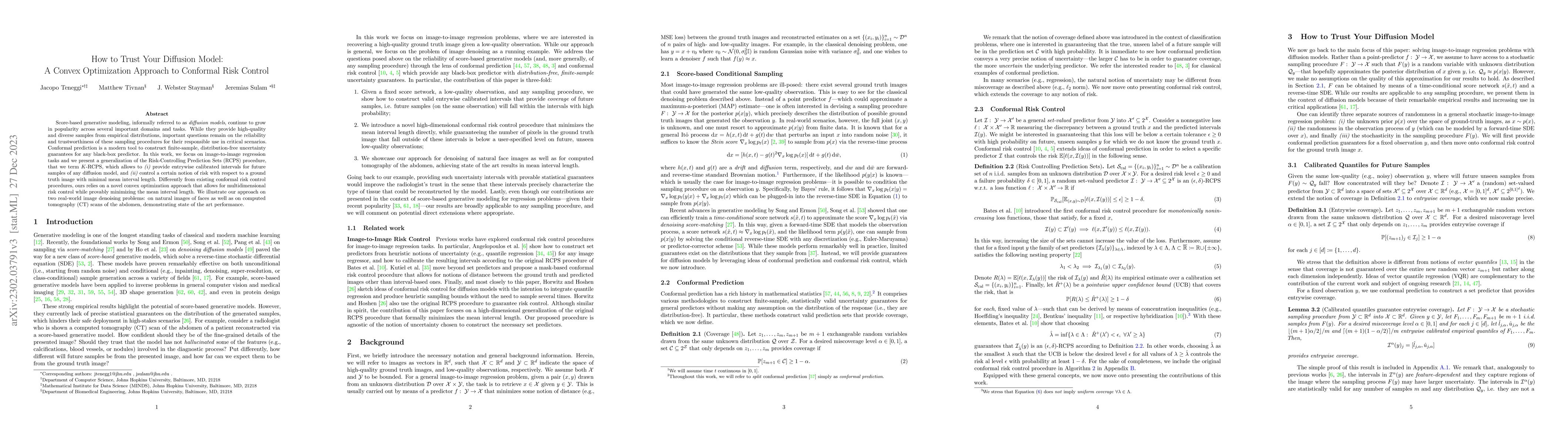 Thumbnail for How to Trust Your Diffusion Model: A Convex Optimization Approach to
  Conformal Risk Control
