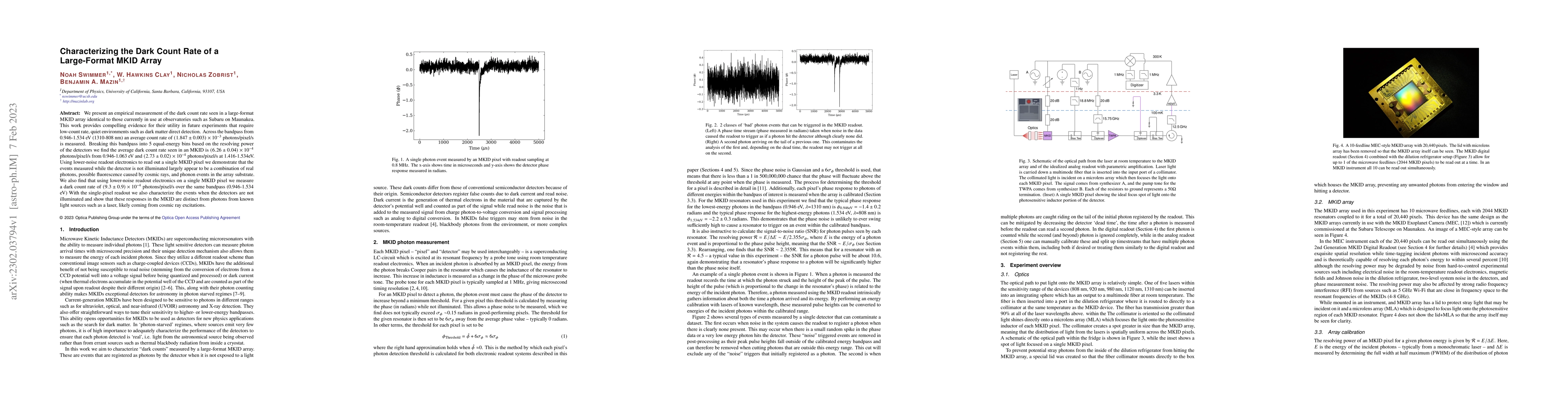 Thumbnail for Characterizing the Dark Count Rate of a Large-Format MKID Array