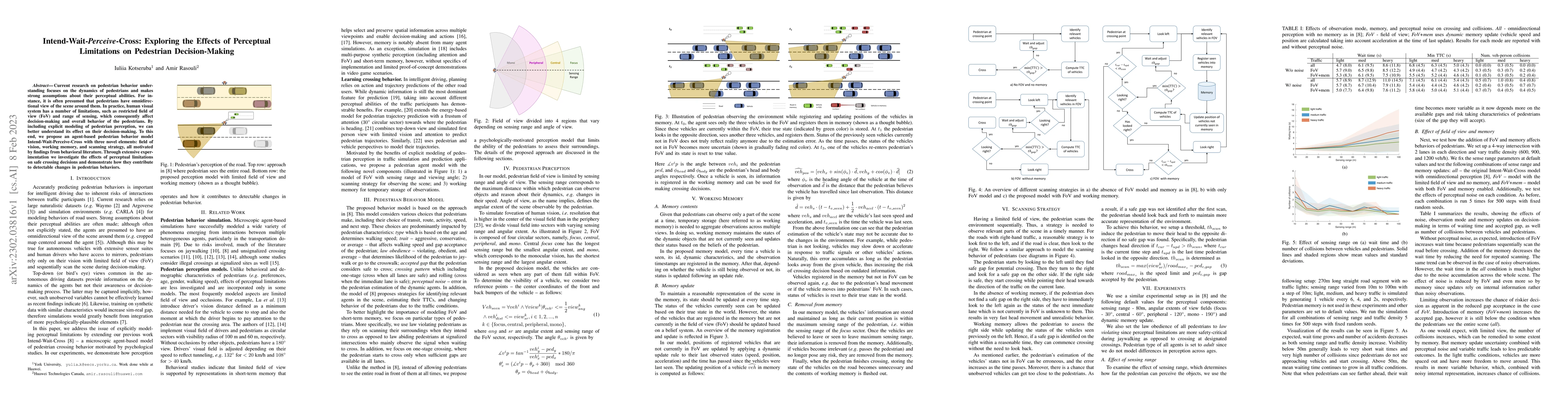 Thumbnail for Intend-Wait-Perceive-Cross: Exploring the Effects of Perceptual
  Limitations on Pedestrian Decision-Making