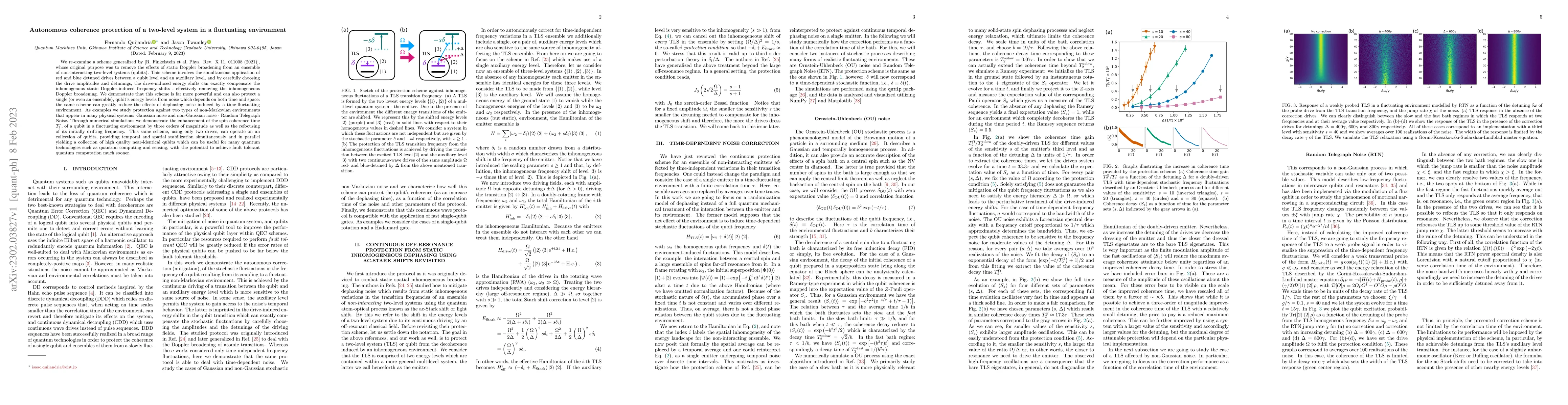 Thumbnail for Autonomous coherence protection of a two-level system in a fluctuating
  environment