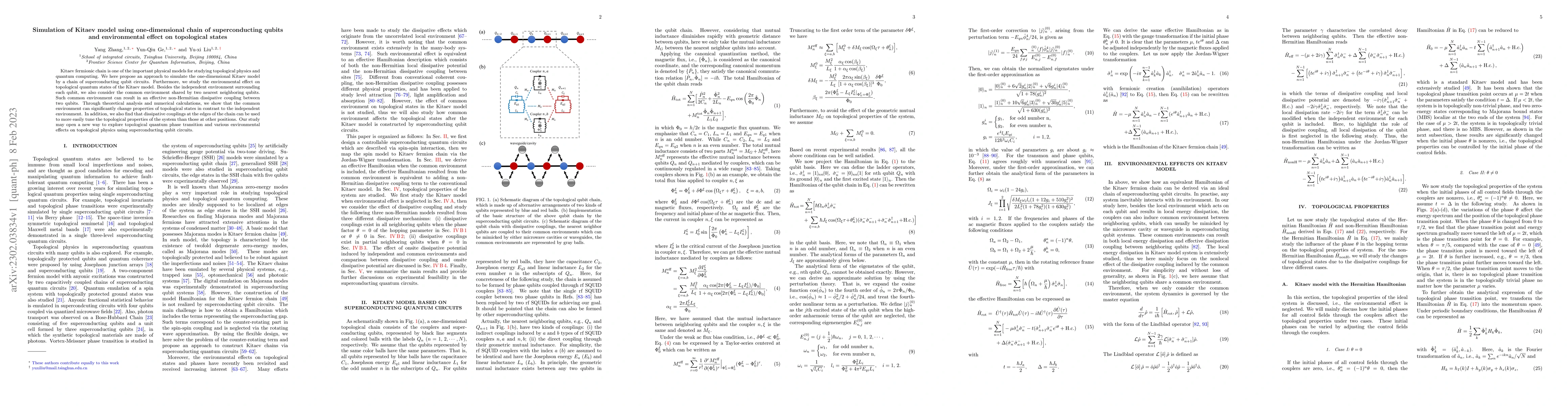 Thumbnail for Simulation of Kitaev model using one-dimensional chain of
  superconducting qubits and environmental effect on topological states