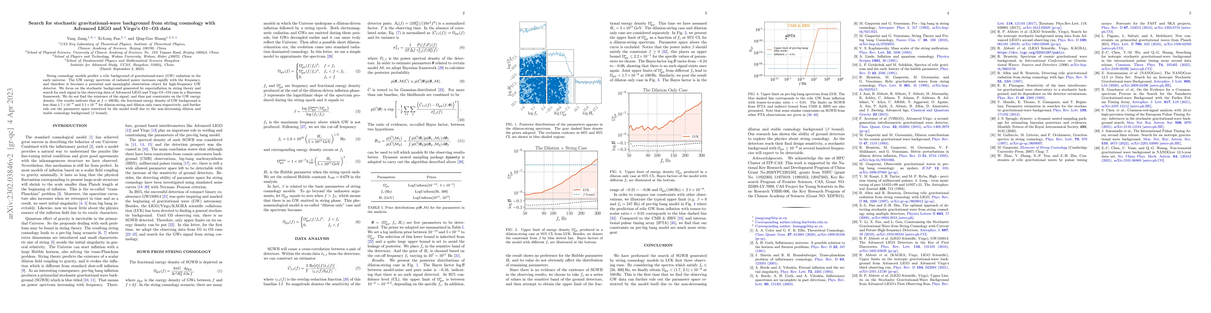 Thumbnail for Search for stochastic gravitational-wave background from string
  cosmology with Advanced LIGO and Virgo's O1$\sim$O3 data