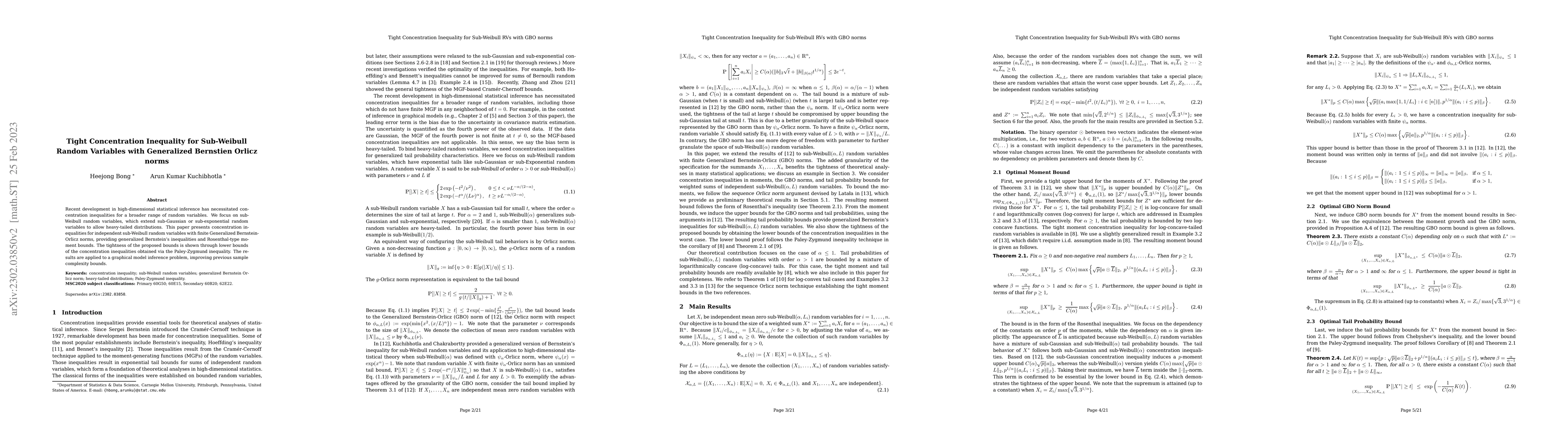 Thumbnail for Tight Concentration Inequality for Sub-Weibull Random Variables with
  Generalized Bernstien Orlicz norm
