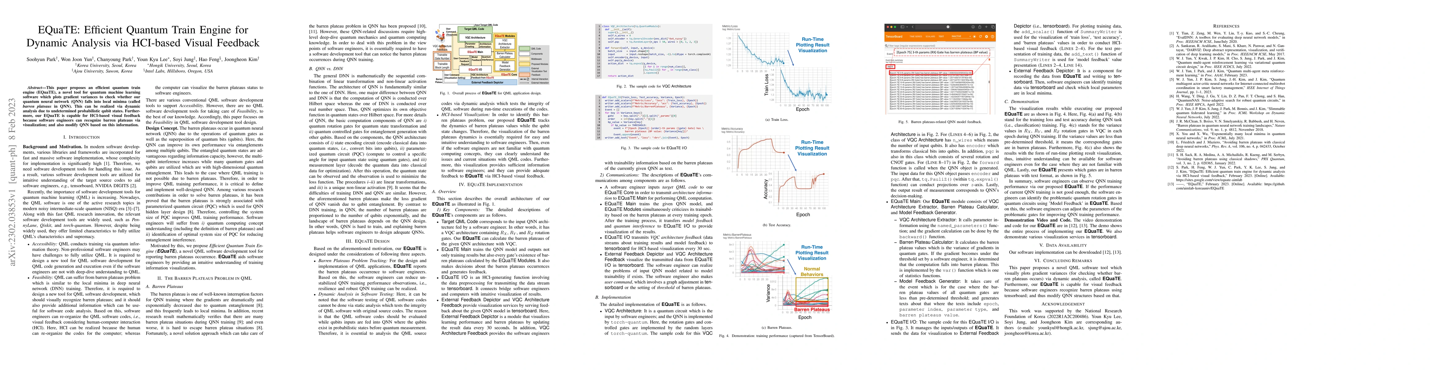 Thumbnail for EQuaTE: Efficient Quantum Train Engine for Dynamic Analysis via
  HCI-based Visual Feedback