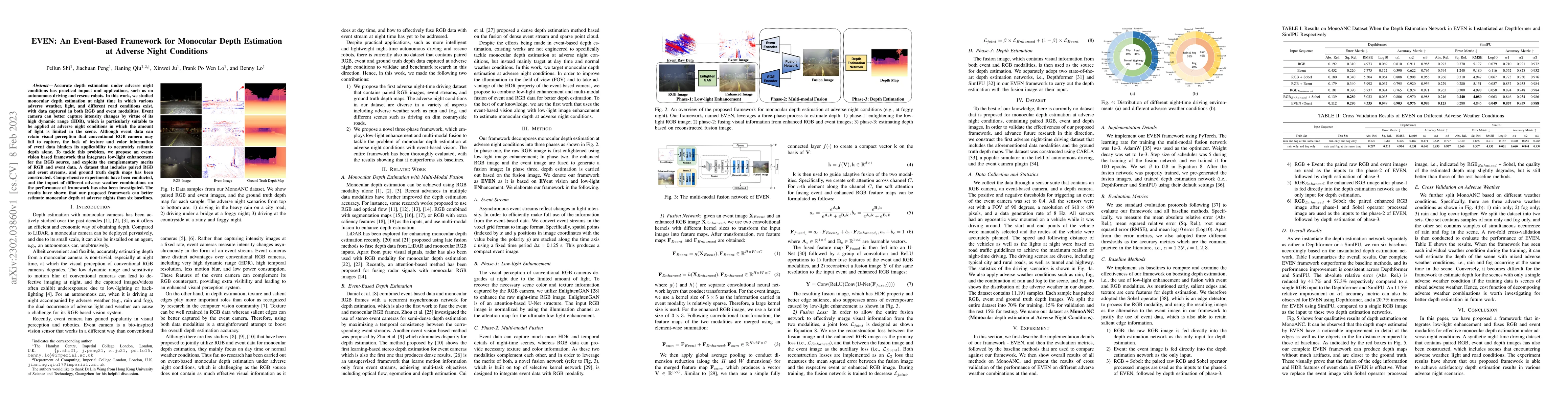 Thumbnail for EVEN: An Event-Based Framework for Monocular Depth Estimation at Adverse
  Night Conditions