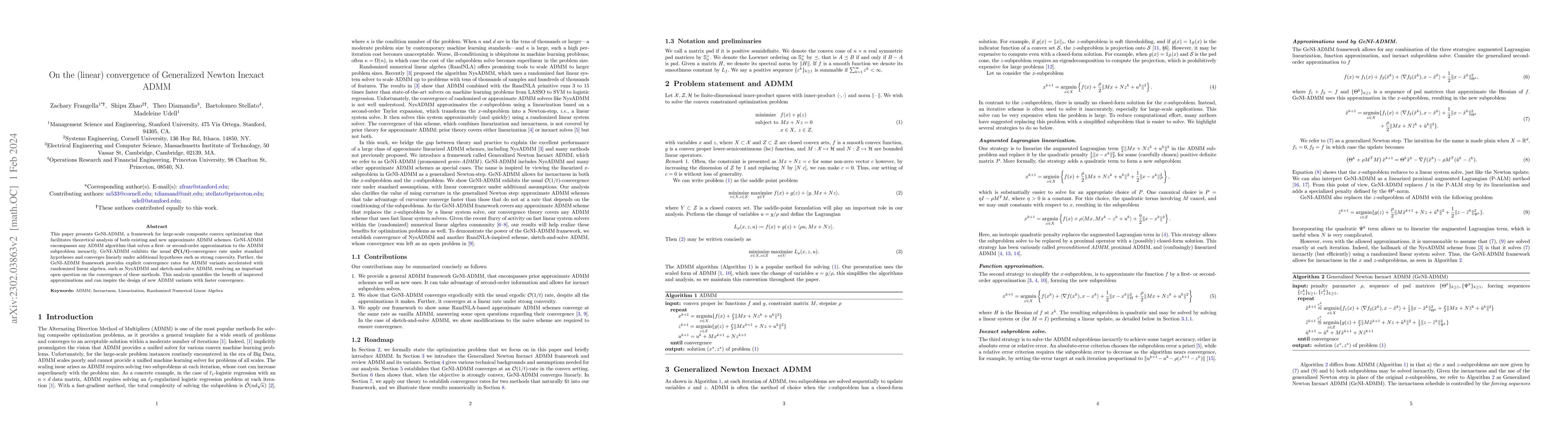 Thumbnail for On the (linear) convergence of Generalized Newton Inexact ADMM