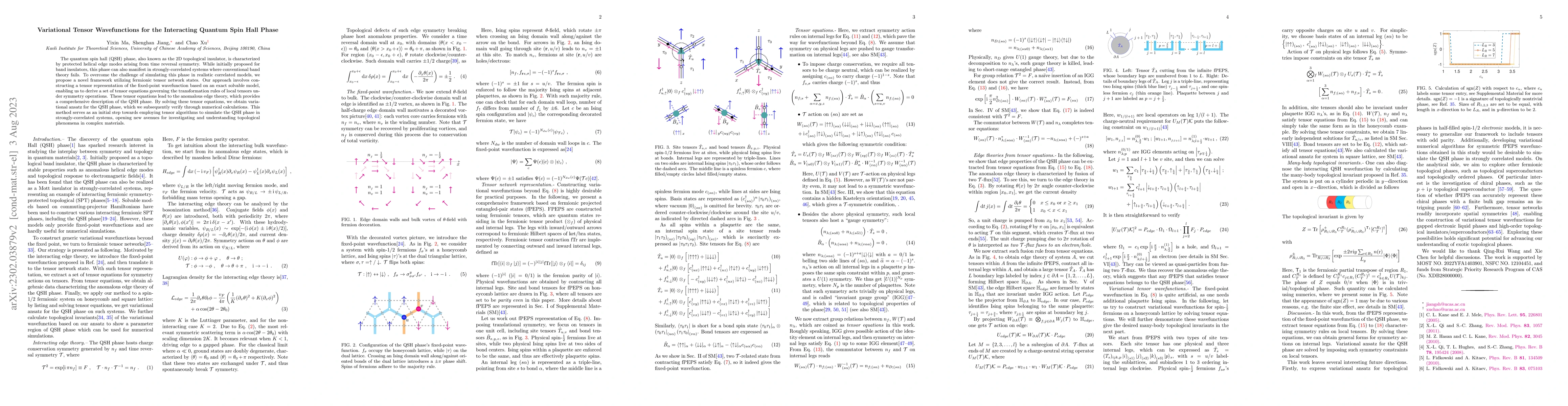 Thumbnail for Variational Tensor Wavefunctions for the Interacting Quantum Spin Hall
  Phase
