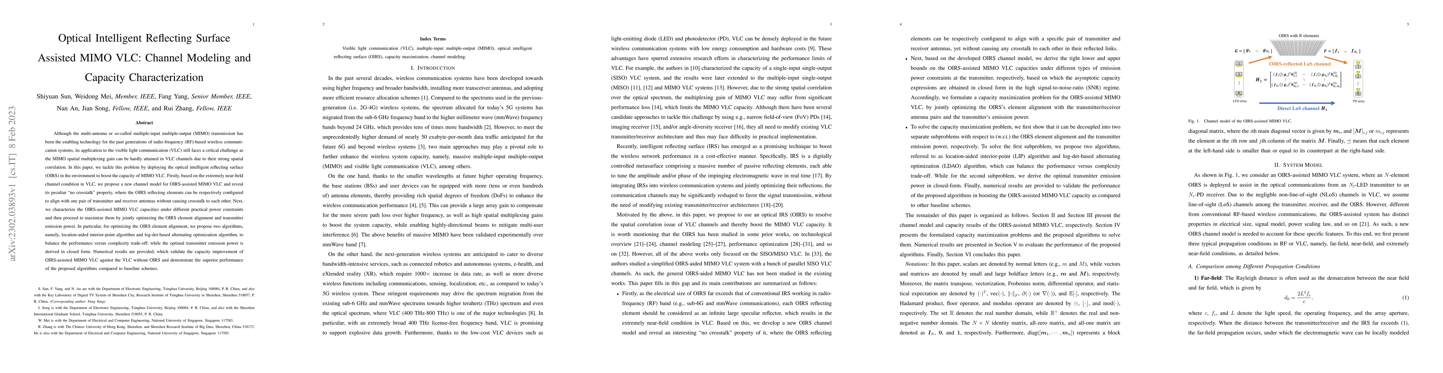 Thumbnail for Optical Intelligent Reflecting Surface Assisted MIMO VLC: Channel
  Modeling and Capacity Characterization