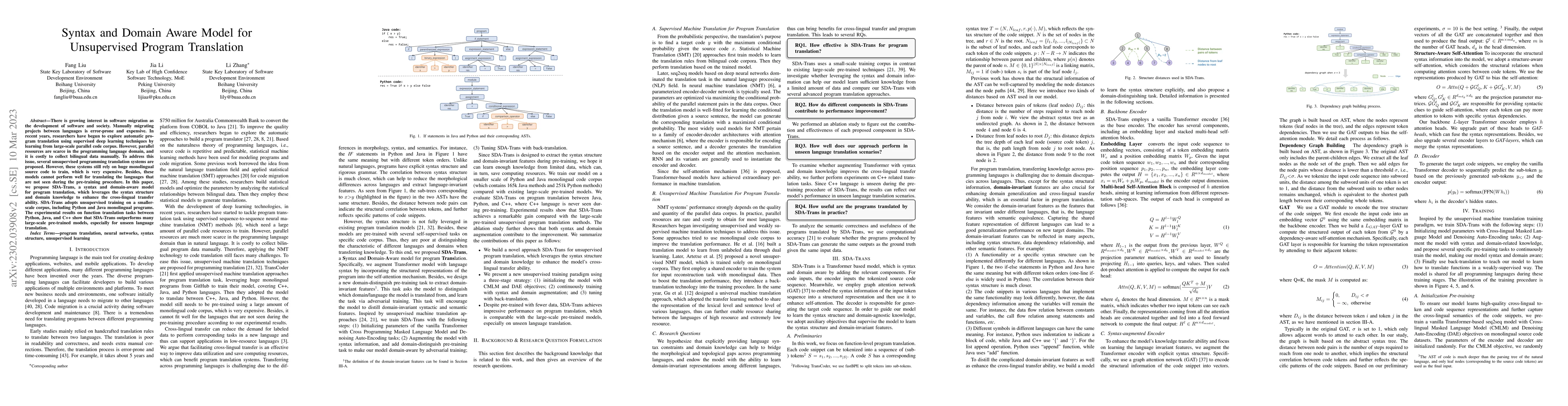Thumbnail for Syntax and Domain Aware Model for Unsupervised Program Translation