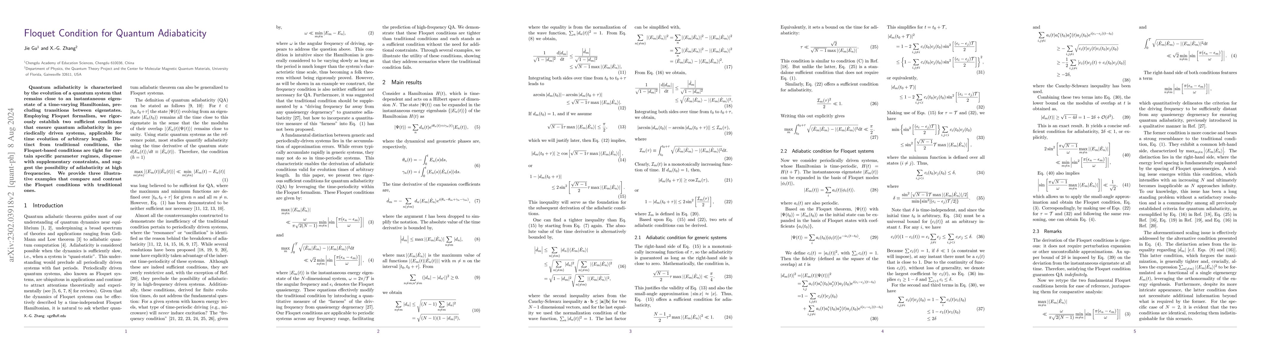 Thumbnail for Floquet Condition for Quantum Adiabaticity