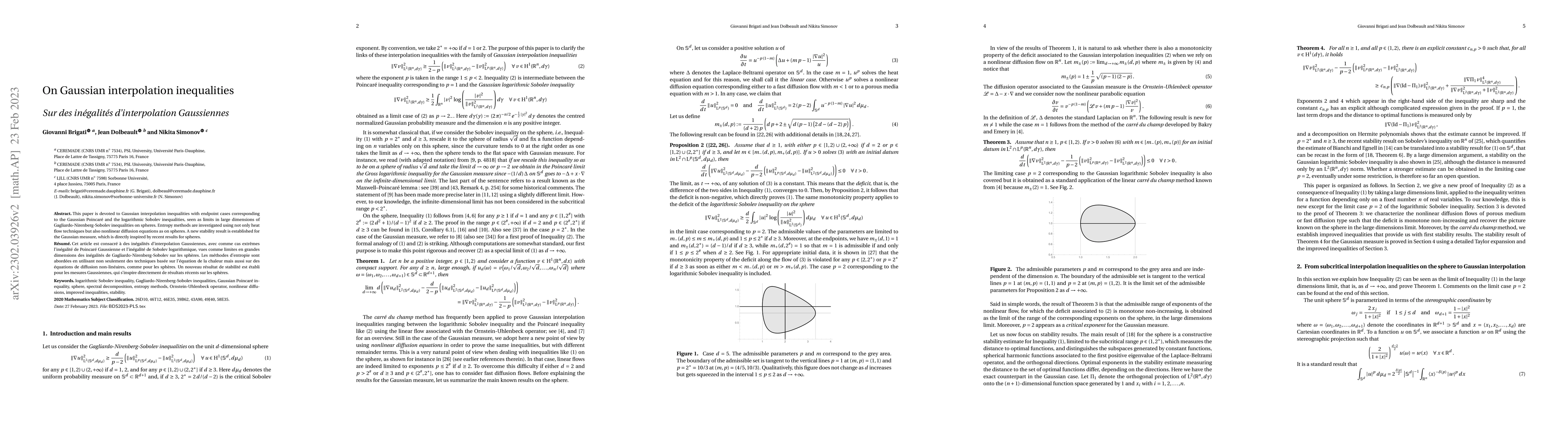 Thumbnail for On Gaussian interpolation inequalities