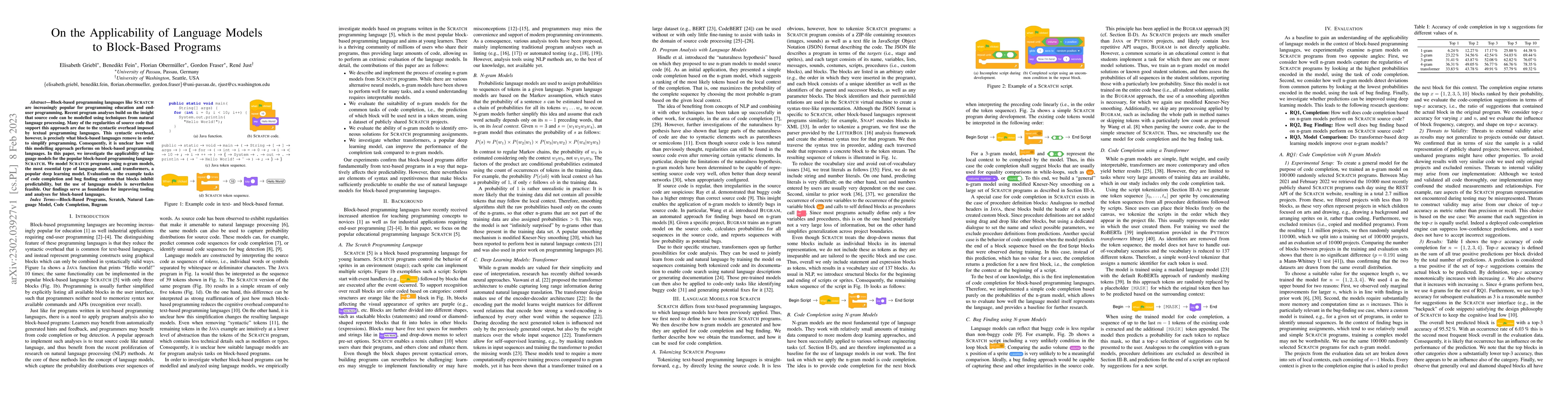 Thumbnail for On the Applicability of Language Models to Block-Based Programs