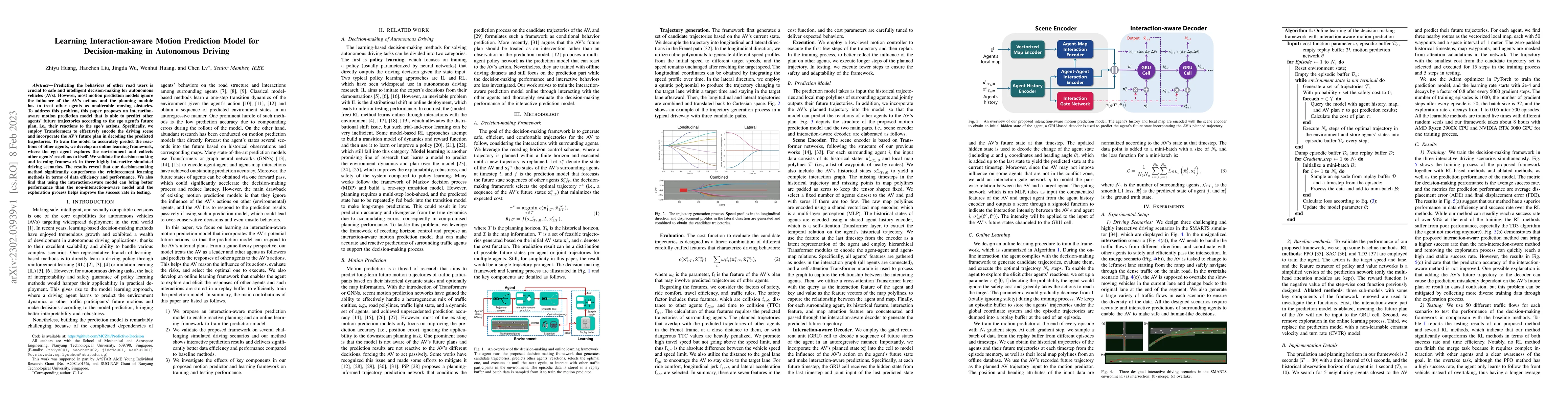 Thumbnail for Learning Interaction-aware Motion Prediction Model for Decision-making
  in Autonomous Driving