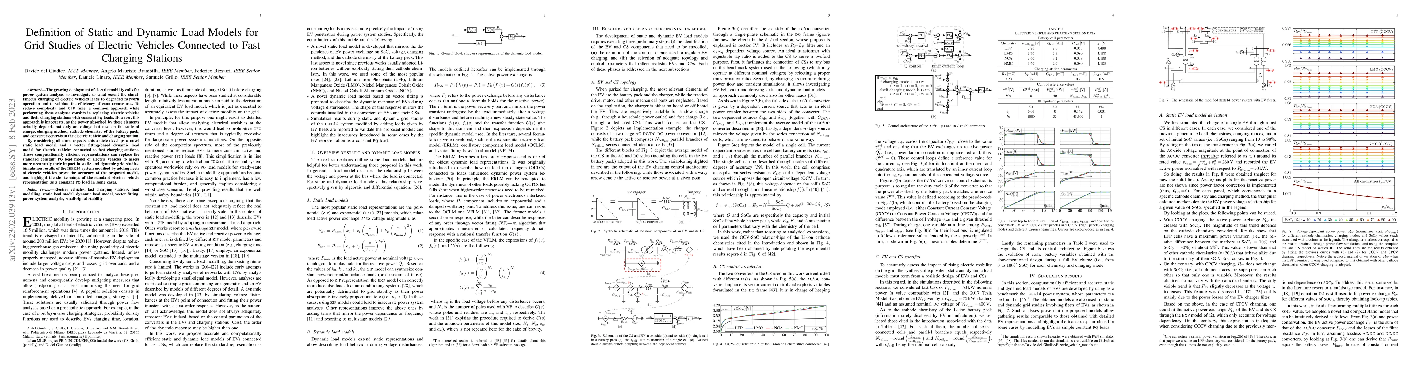 Thumbnail for Definition of Static and Dynamic Load Models for Grid Studies of
  Electric Vehicles Connected to Fast Charging Stations