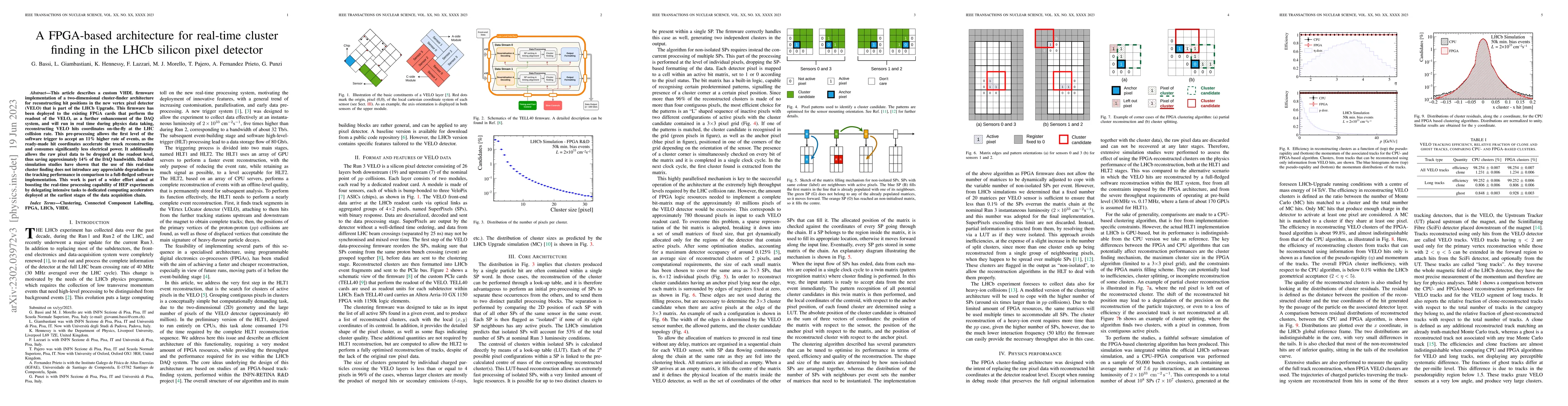 Thumbnail for A FPGA-based architecture for real-time cluster finding in the LHCb
  silicon pixel detector