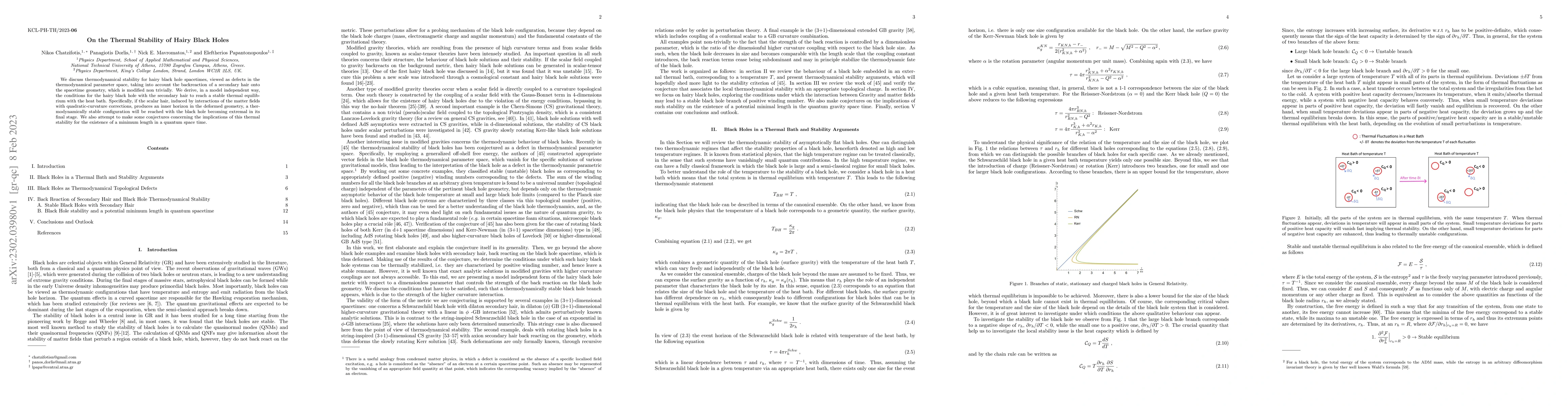 Thumbnail for On Thermal Stability of Hairy Black Holes