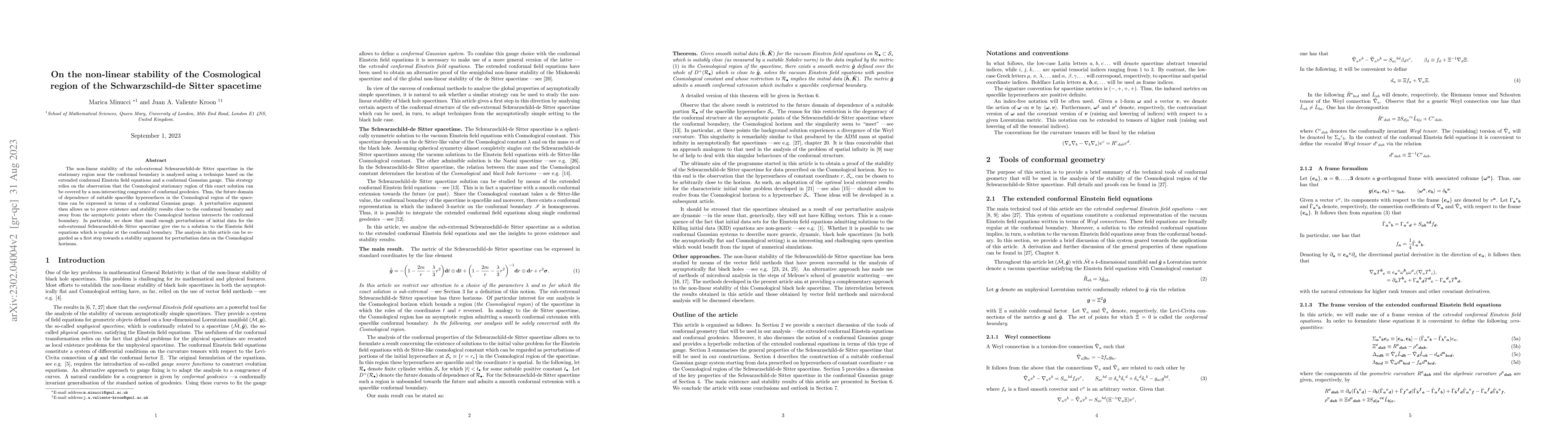 Thumbnail for On the non-linear stability of the Cosmological region of the
  Schwarzschild-de Sitter spacetime