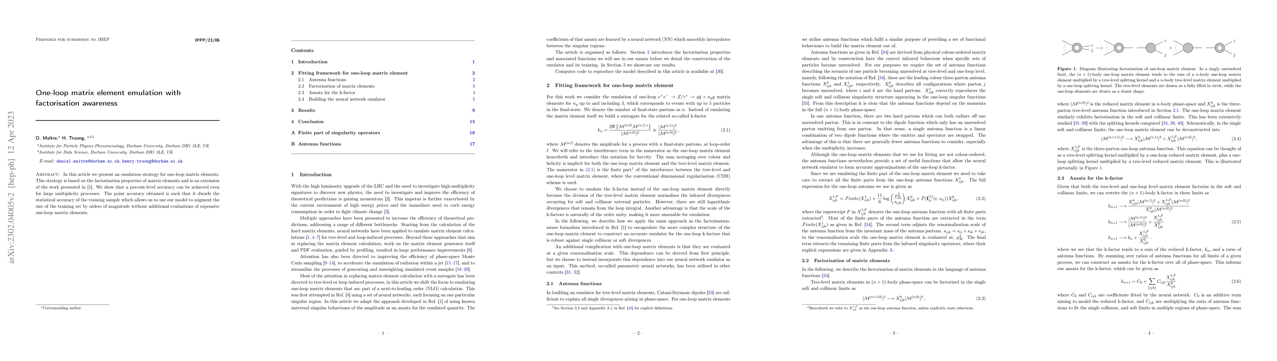 Thumbnail for One-loop matrix element emulation with factorisation awareness