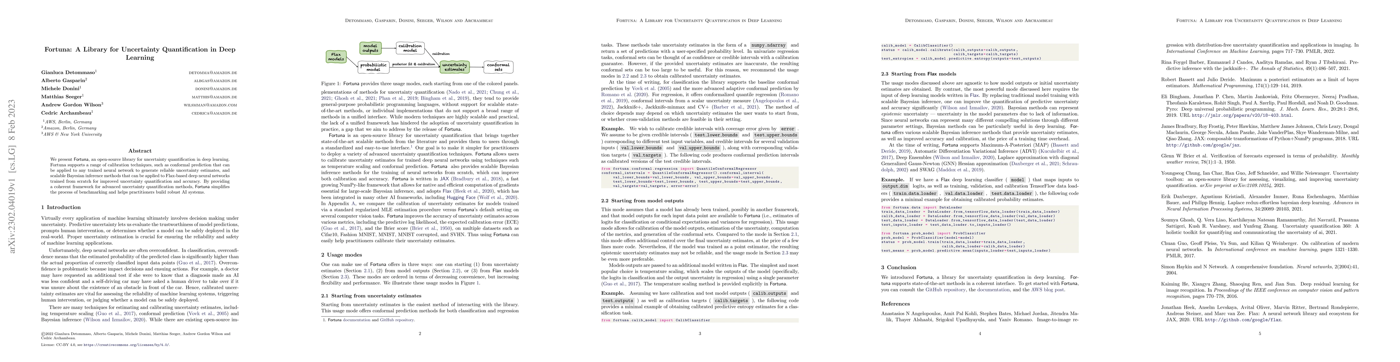 Thumbnail for Fortuna: A Library for Uncertainty Quantification in Deep Learning