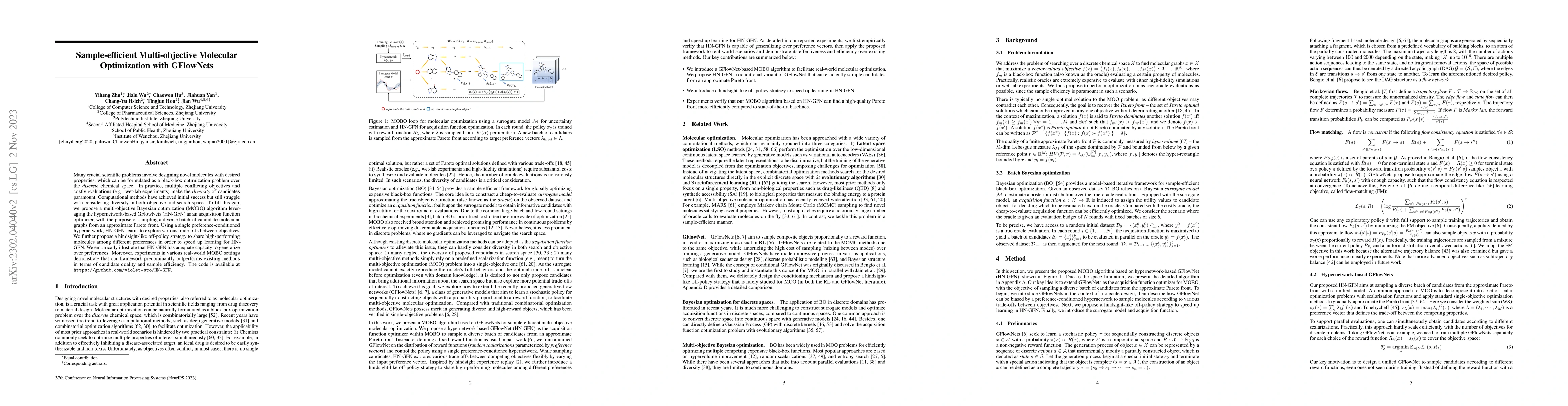 Thumbnail for Sample-efficient Multi-objective Molecular Optimization with GFlowNets