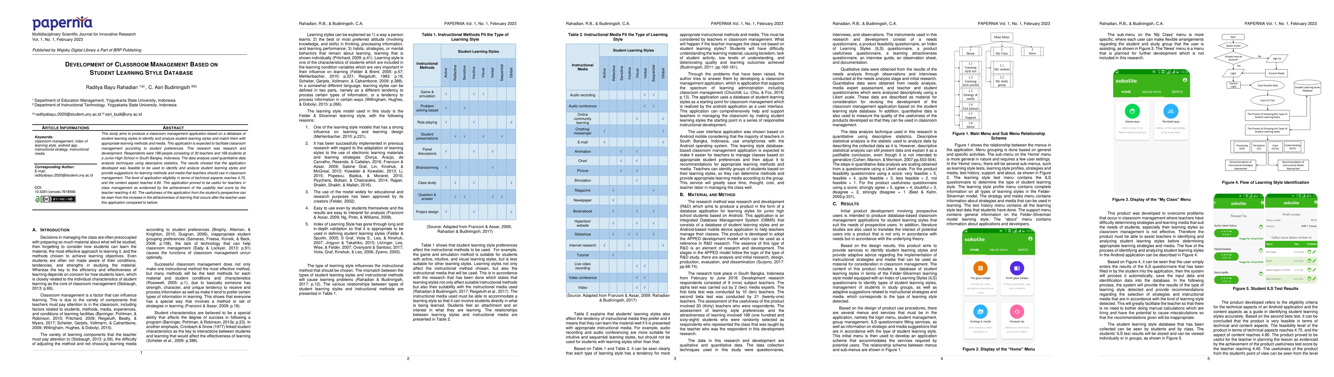 Thumbnail for Development of Classroom Management Based on Student Learning Style
  Database