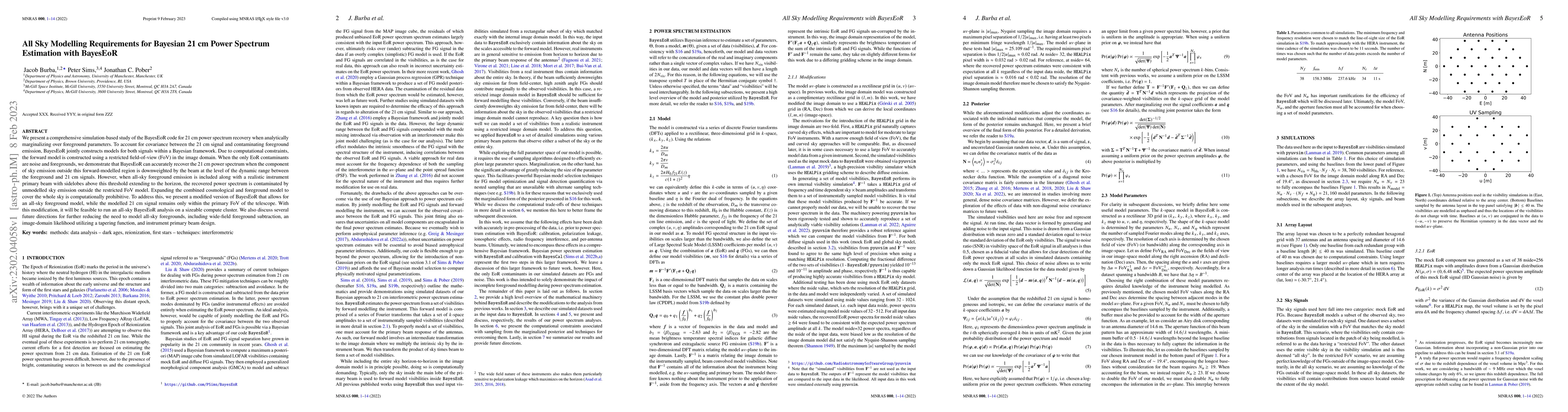 Thumbnail for All Sky Modelling Requirements for Bayesian 21 cm Power Spectrum
  Estimation with BayesEoR