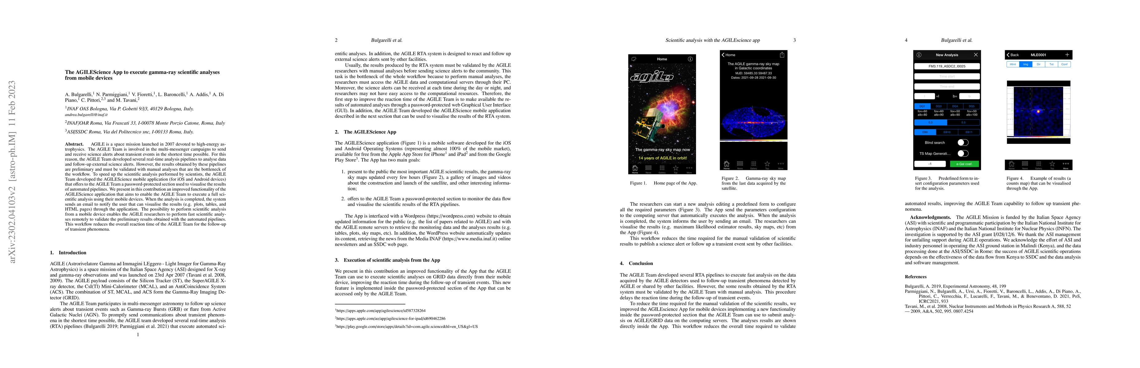 Thumbnail for The AGILEScience App to execute gamma-ray scientific analyses from
  mobile devices