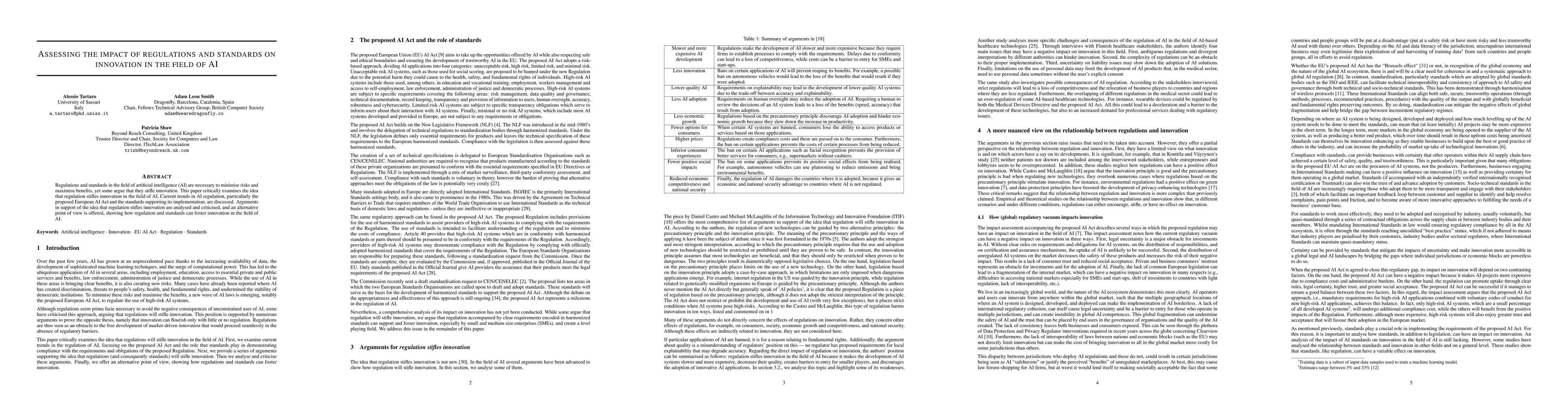 Thumbnail for Assessing the impact of regulations and standards on innovation in the
  field of AI