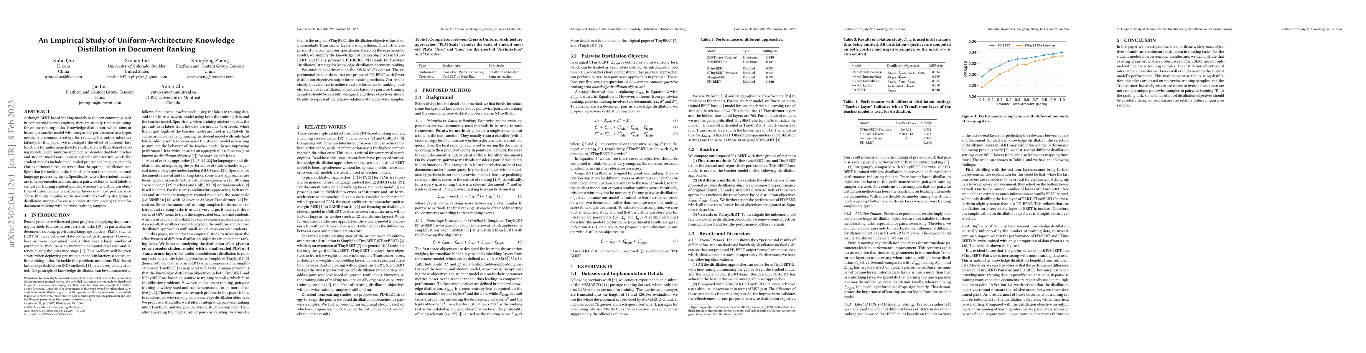 Thumbnail for An Empirical Study of Uniform-Architecture Knowledge Distillation in
  Document Ranking