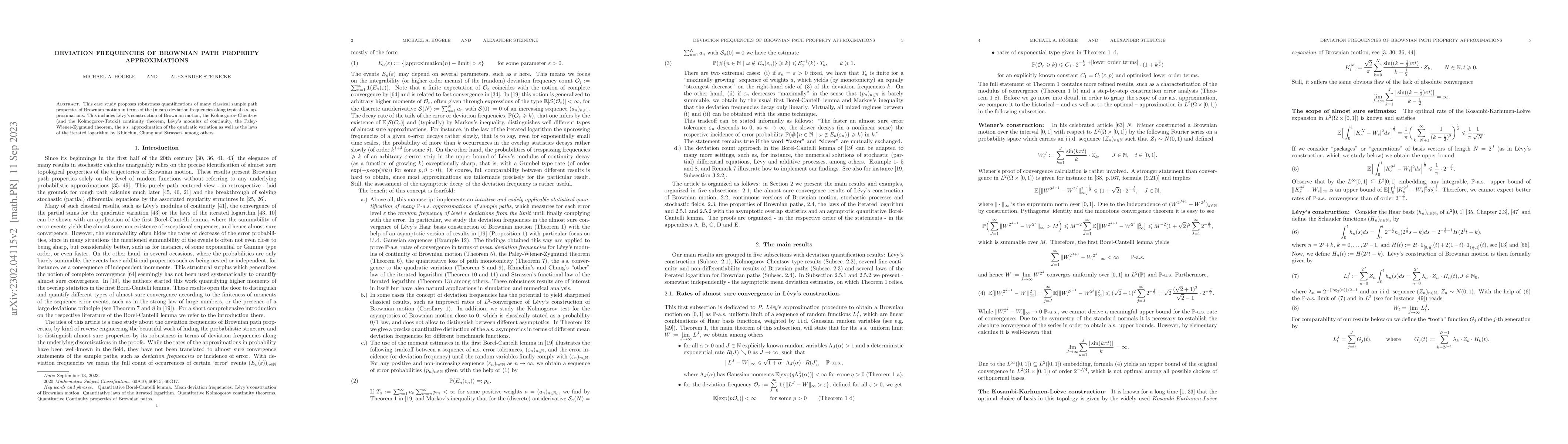 Thumbnail for Deviation frequencies of Brownian path property approximations