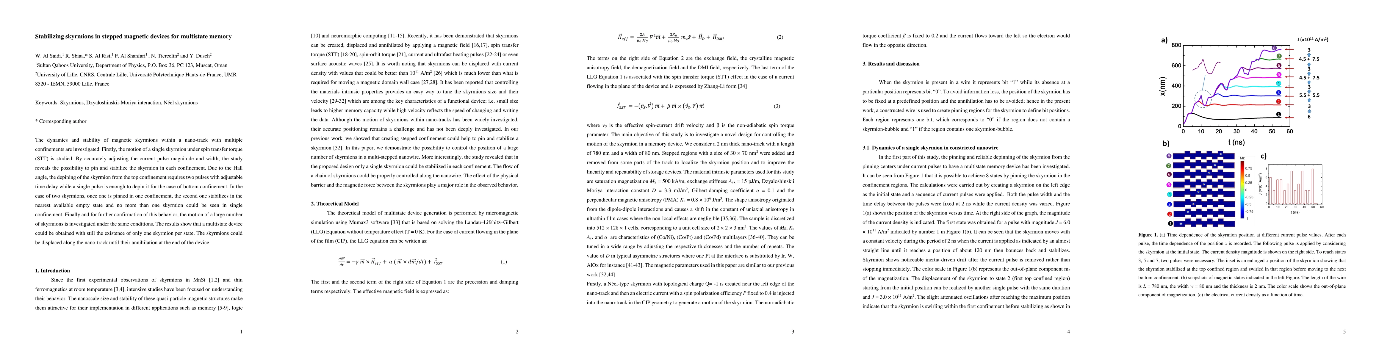 Thumbnail for Stabilizing skyrmions in stepped magnetic devices for multistate memory