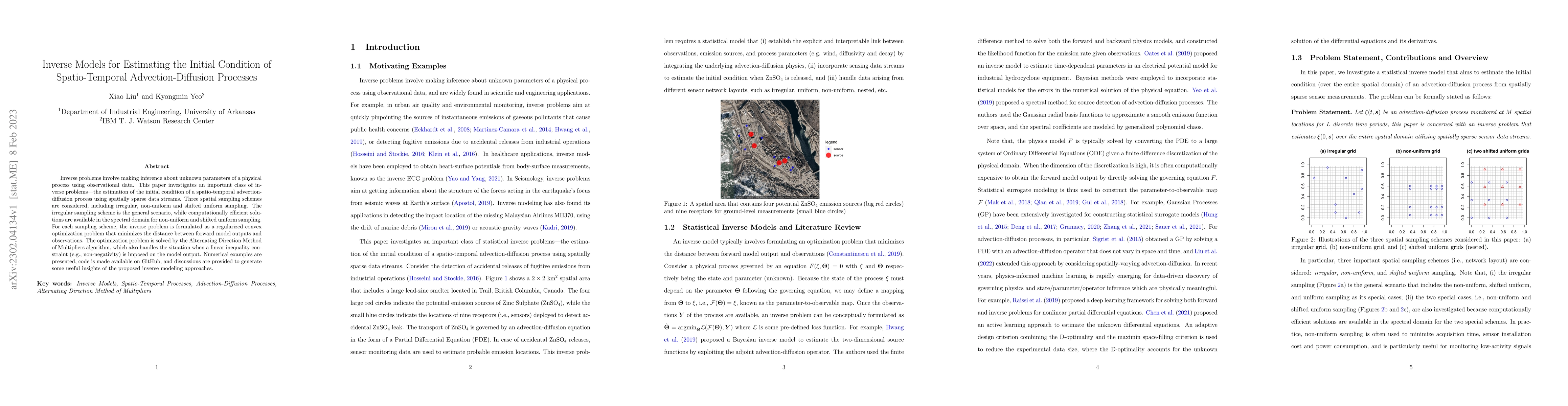 Thumbnail for Inverse Models for Estimating the Initial Condition of Spatio-Temporal
  Advection-Diffusion Processes