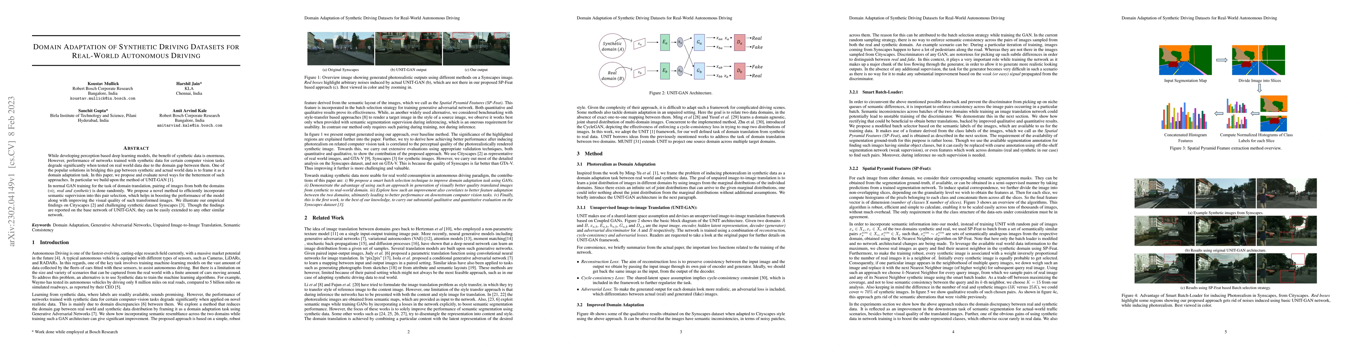 Thumbnail for Domain Adaptation of Synthetic Driving Datasets for Real-World
  Autonomous Driving