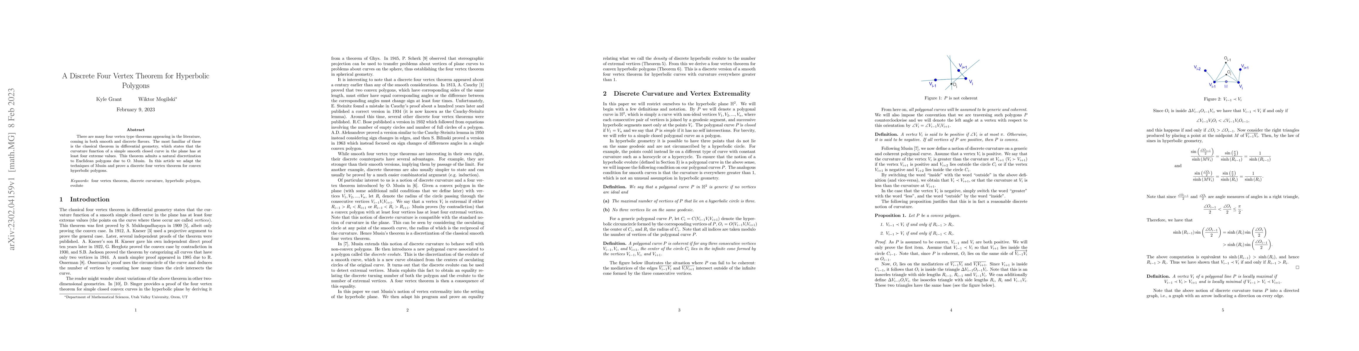 Thumbnail for A Discrete Four Vertex Theorem for Hyperbolic Polygons