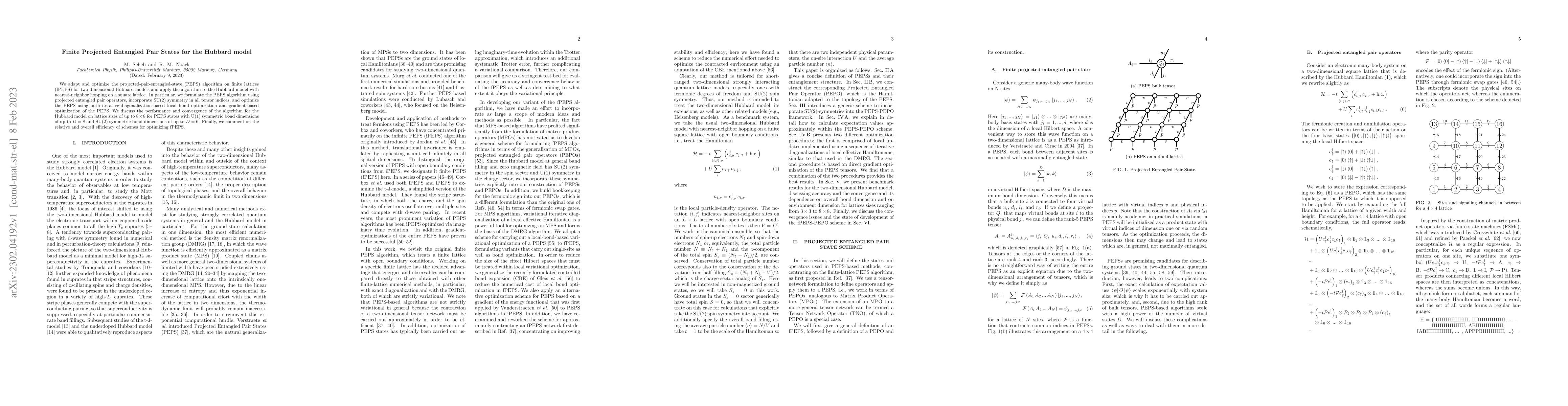Thumbnail for Finite Projected Entangled Pair States for the Hubbard model