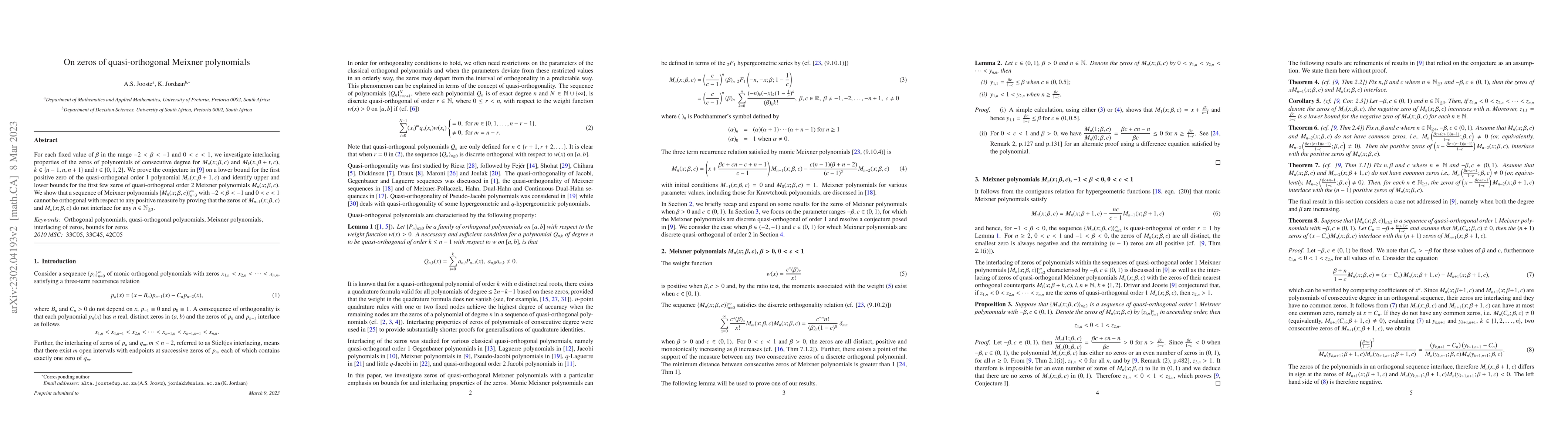 Thumbnail for On zeros of quasi-orthogonal Meixner polynomials