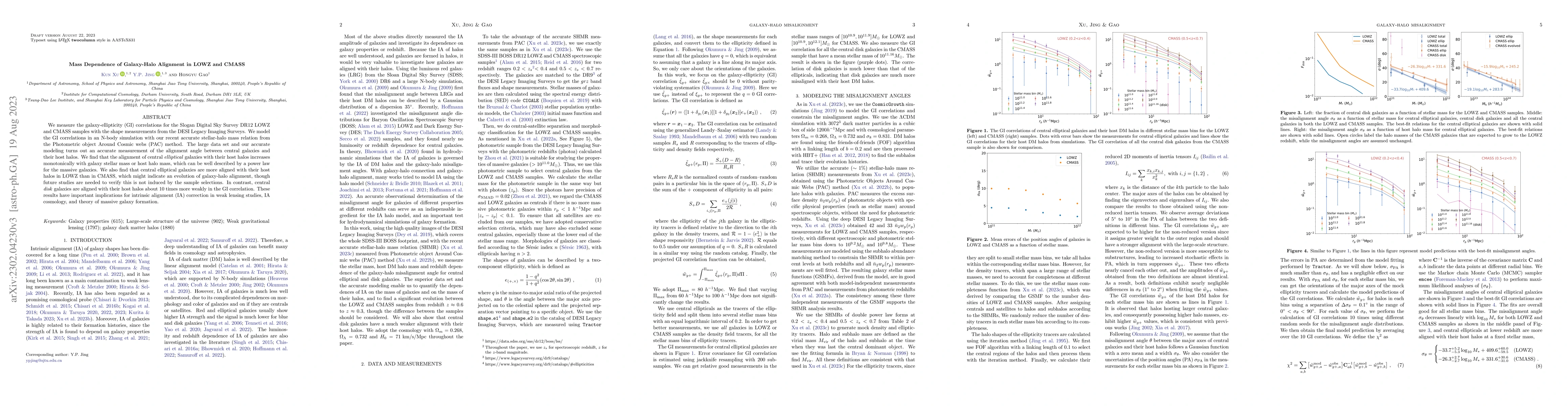 Thumbnail for Mass Dependence of Galaxy-Halo Alignment in LOWZ and CMASS