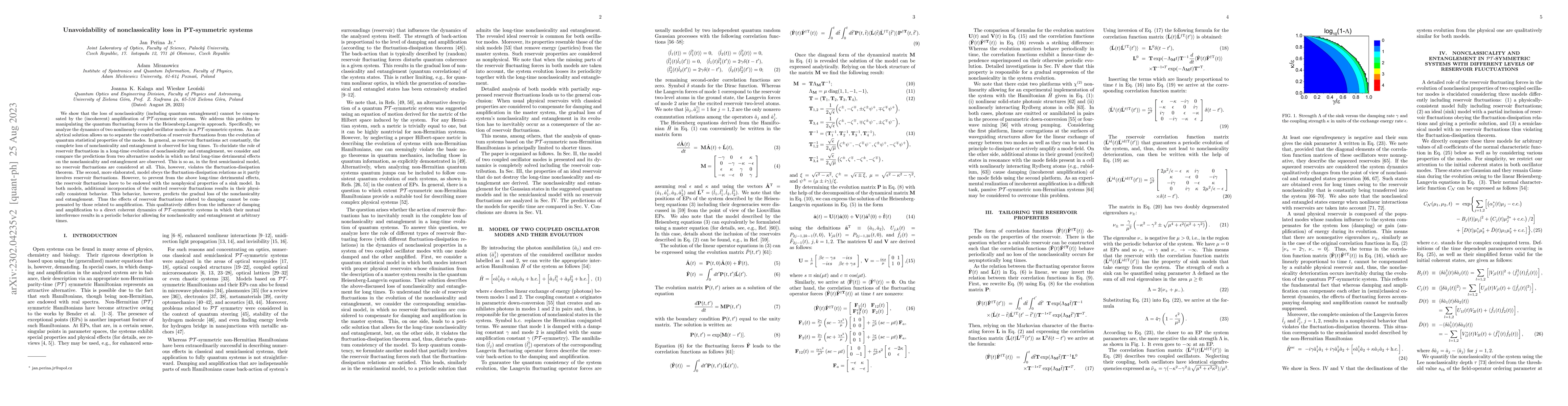 Thumbnail for Unavoidability of nonclassicality loss in PT-symmetric systems