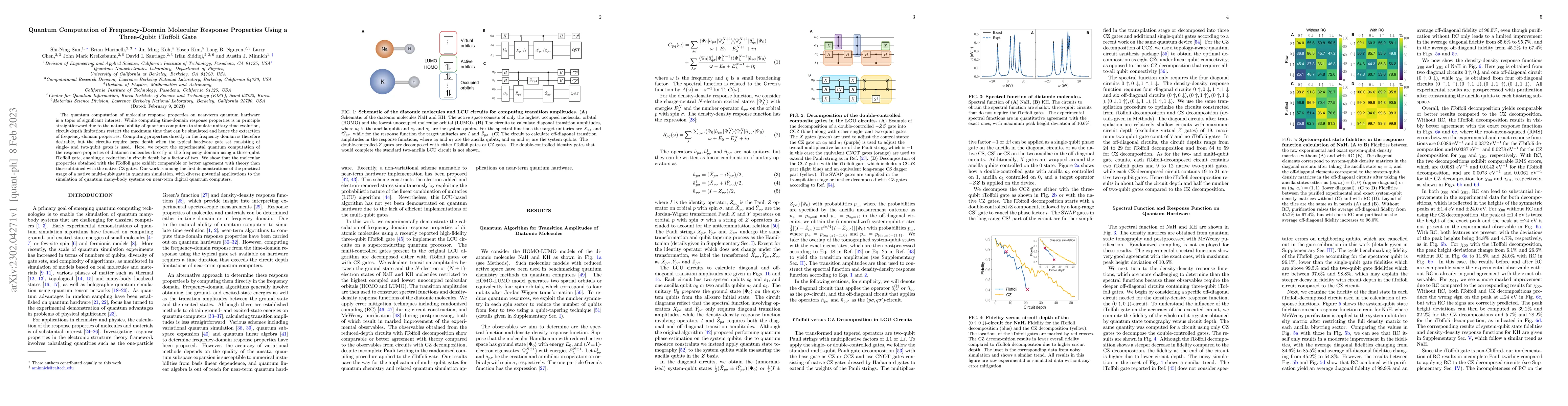 Thumbnail for Quantum Computation of Frequency-Domain Molecular Response Properties
  Using a Three-Qubit iToffoli Gate