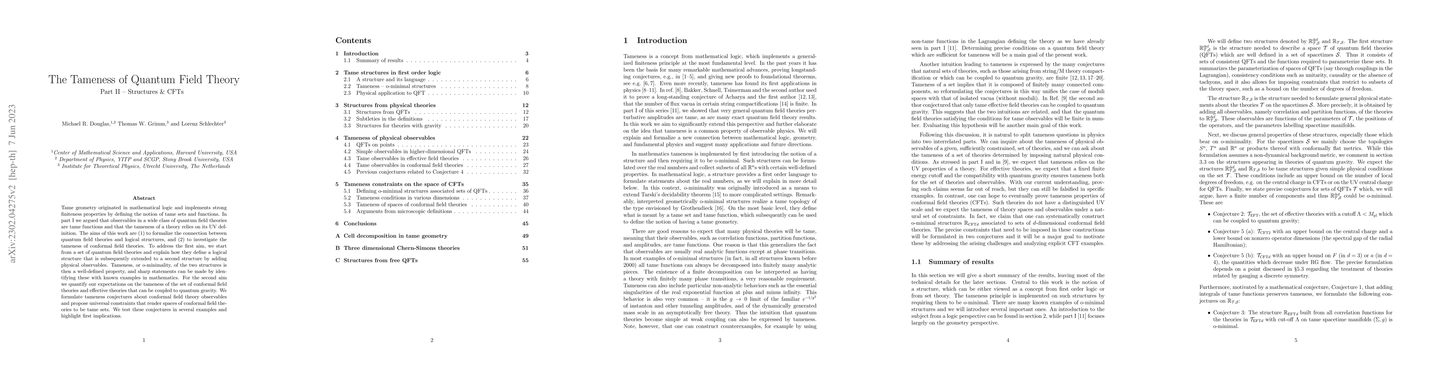 Thumbnail for The Tameness of Quantum Field Theory, Part II -- Structures and CFTs